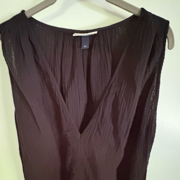 NWT-universal threads crinkle linen, long sleeveless V Neck Cable tie dress - Picture 5 of 9